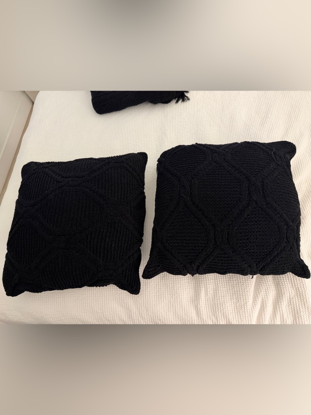 Black Knitted Decorative Throw Pillow - Home Accents